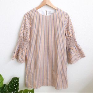 English Factory Yellow Stripe Bell Sleeves, Sz M